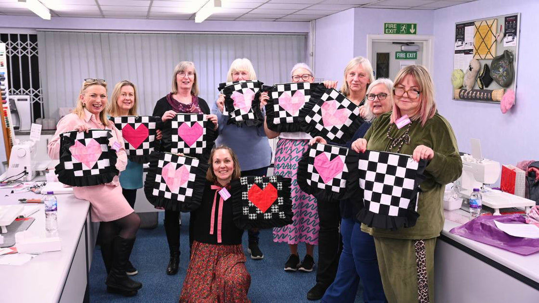 Sold-Out Valentine’s Workshop at Janome HQ: Patchwork Heart Quilted Pouch