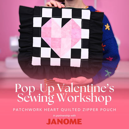 Patchwork Heart Quilted Zipper Pouch Workshop